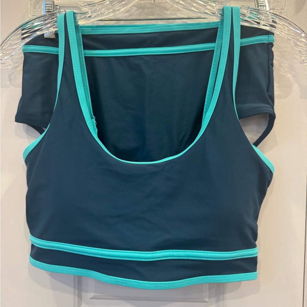 BMJL Green Teal Blue Bikini Swim with Sporty Design and Racerback